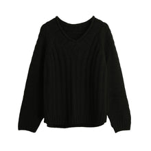 women-knitted-sweater-vertical-horizontal-stripes-v-neck-women-tops-long-sleeves-loose-warm-pullover-blusas BBL