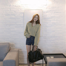 women-knitted-sweater-vertical-horizontal-stripes-v-neck-women-tops-long-sleeves-loose-warm-pullover-blusas BBL