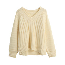 women-knitted-sweater-vertical-horizontal-stripes-v-neck-women-tops-long-sleeves-loose-warm-pullover-blusas BBL