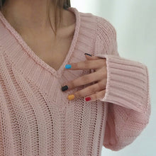 women-knitted-sweater-vertical-horizontal-stripes-v-neck-women-tops-long-sleeves-loose-warm-pullover-blusas BBL