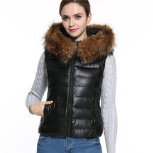 Women Vest Coat With Fur Black Waistcoat Warm Sleeveless Down Coat Hooded Faux Fur Vest XXXL