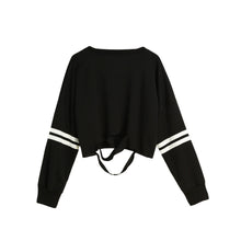 women-black-sweatshirt-casual-shirt-stripe-cut-out-slashed-hoodies-long-sleeve-pullover-loose-top-kpop-clothes BBL