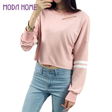 women-black-sweatshirt-casual-shirt-stripe-cut-out-slashed-hoodies-long-sleeve-pullover-loose-top-kpop-clothes BBL