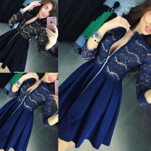 women-lace-party-dresses-fashion-vestido-casual-3-4-sleeve-mini-dress-sexy-chest-zipper-vestidos-femininos-plus-size BBL