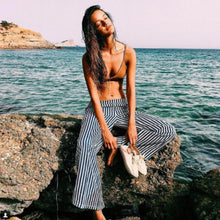 women-wide-leg-pants-stripe-pantalon-femme-elastic-waist-pocket-plus-size-casual-loose-trousers-blue-pantaloni-donna BBL