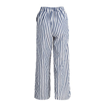 women-wide-leg-pants-stripe-pantalon-femme-elastic-waist-pocket-plus-size-casual-loose-trousers-blue-pantaloni-donna BBL