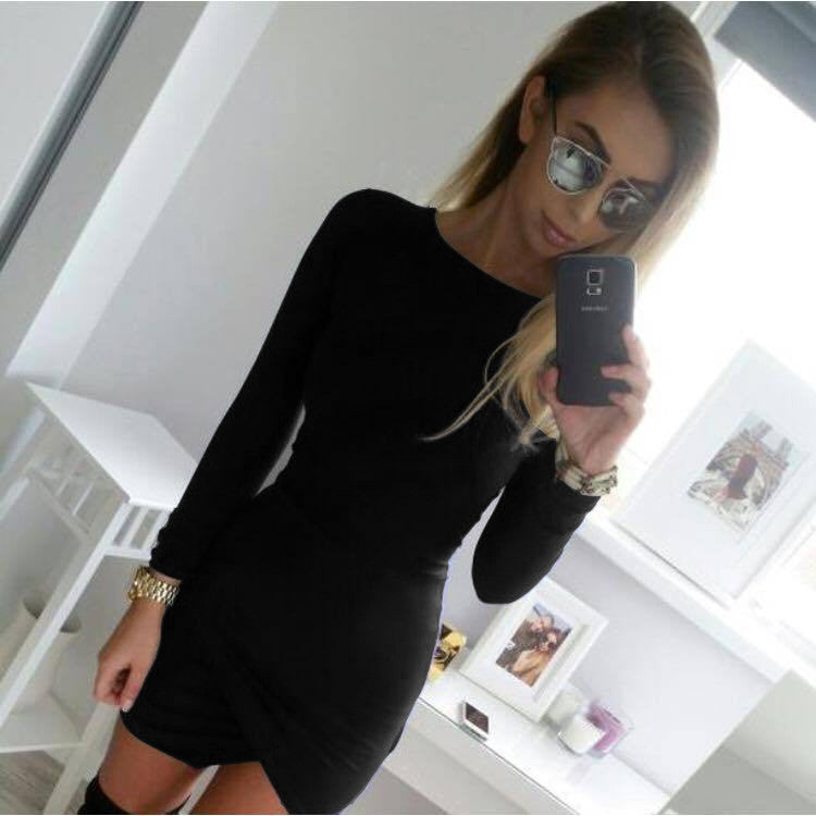 Women's Irregular Casual Long Dresses Bodycon dress Solid Sexy Irregular Mini Bandage Bodycon Women's Dresses GV471