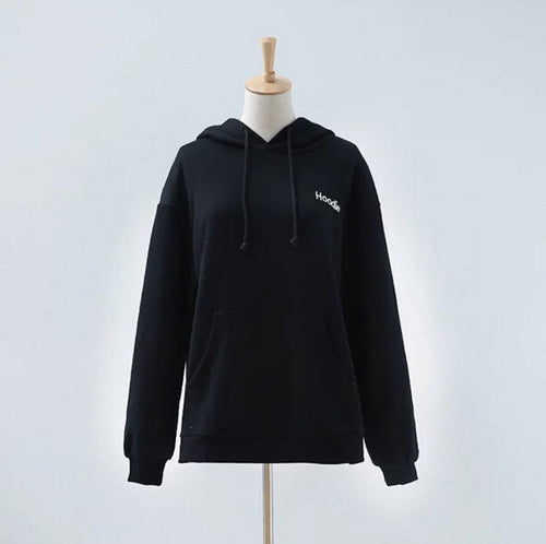 Back Letter Print Hoodie Women Loose Hat Collar Strappy Hoodies Black Hooded Jumper Sweats Long Sleeve Sweatshirt