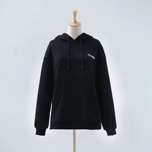 Back Letter Print Hoodie Women Loose Hat Collar Strappy Hoodies Black Hooded Jumper Sweats Long Sleeve Sweatshirt
