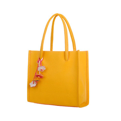 ing Bags,29X27CM Fashion girls handbags leather shoulder bag 9 candy color flowers totes Women Tote Bags