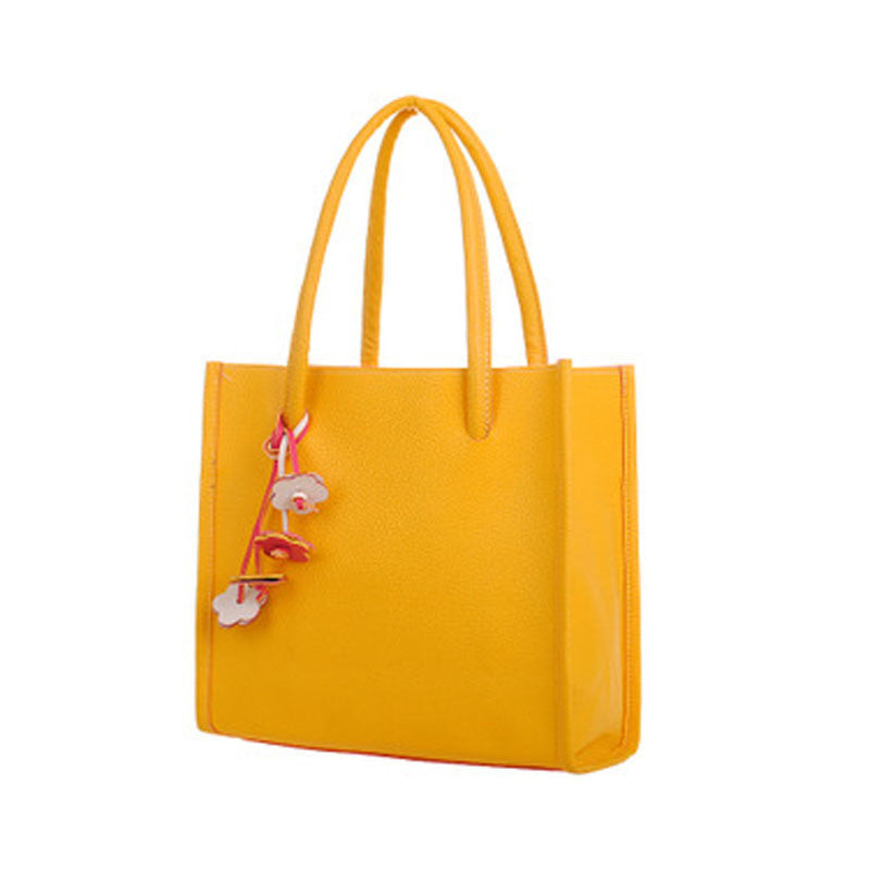 ing Bags,29X27CM Fashion girls handbags leather shoulder bag 9 candy color flowers totes Women Tote Bags
