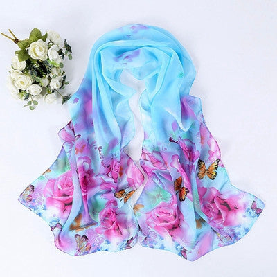 Chiffon Womens Scarf Fashion Long Warm Shawl Infinity foulard echarpe Floral Scarf Women bufandas Pashmina