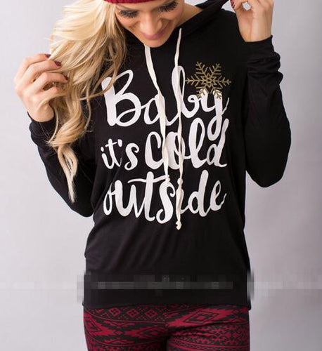 Christmas Woman Hoodies Sweatshirts Women's Letter Printed Pullover Hooded Sweatshirt Hoody GV401
