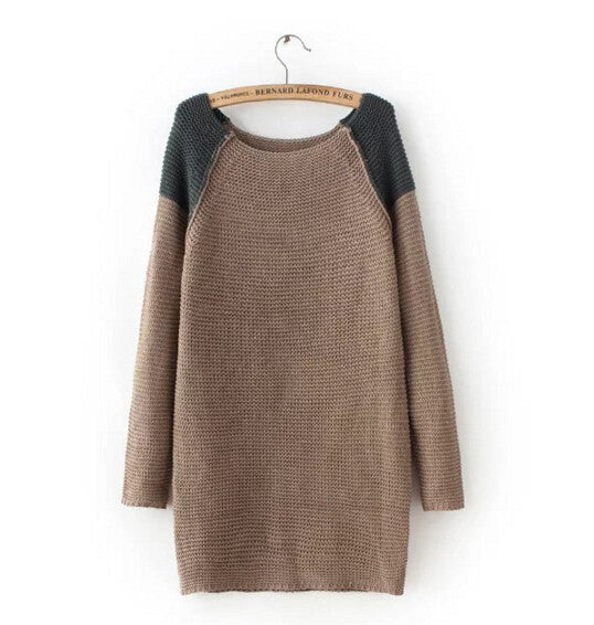 Contrast color Shoulder Horizontal Striped Line Sweater Women Jumper Pullovers kleding jerseis mujer pull femme Knitwear