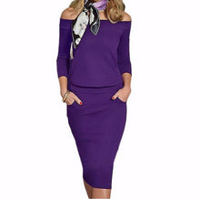 Cotton Three Quarter Midi Dress Slim Bandage Bodycon Dresses For Evening Party Solid Colors Vestidos Clothings LX081
