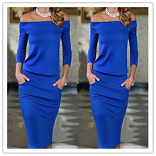 Cotton Three Quarter Midi Dress Slim Bandage Bodycon Dresses For Evening Party Solid Colors Vestidos Clothings LX081
