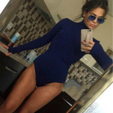 Elegant Bodycon Bodysuits Women Style High Neck Long Sleeve Women Tops Playsuit Plus Size Slim Overalls GV384