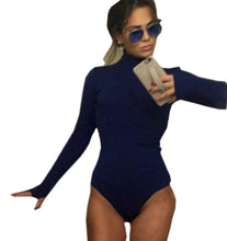 Elegant Bodycon Bodysuits Women Style High Neck Long Sleeve Women Tops Playsuit Plus Size Slim Overalls GV384