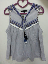 Ethnic Embroidery Beading Tassel Striped Shirt Women Strappy V neck Sleeveless Cardigan Blouse Tops blusas femme