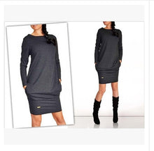European American and warm long-sleeved wome dresses Slim bottoming Solid dress vestidos 3 color ZX076