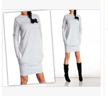 European American and warm long-sleeved wome dresses Slim bottoming Solid dress vestidos 3 color ZX076