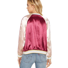 European Satin Bomber Jacket O Neck Long Sleeve Button Up Women Basic Coats BF Patchwork Baseball Jackets Women