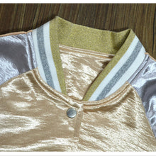 European Satin Bomber Jacket O Neck Long Sleeve Button Up Women Basic Coats BF Patchwork Baseball Jackets Women