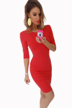 Europen Style Half Sleeve Solid Hollow Out Backless Bodycon Mini Dress Package Hip Slim Evening Party Dresses LX228