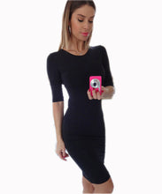Europen Style Half Sleeve Solid Hollow Out Backless Bodycon Mini Dress Package Hip Slim Evening Party Dresses LX228