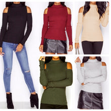 Explosion Turtleneck Off Shoulder Knitted Sweater Women Knitted Sweaters Pullovers 5 Colors GV433