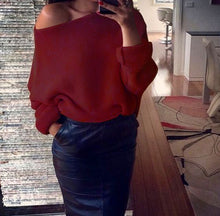 Explosion Women Warm Sweaters Pullover Sexy Off Shoulder Batwing Sleeve Sweater Solid Sweaters Pullovers 7 Colors GV428