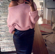 Explosion Women Warm Sweaters Pullover Sexy Off Shoulder Batwing Sleeve Sweater Solid Sweaters Pullovers 7 Colors GV428