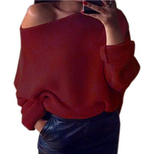 Explosion Women Warm Sweaters Pullover Sexy Off Shoulder Batwing Sleeve Sweater Solid Sweaters Pullovers 7 Colors GV428