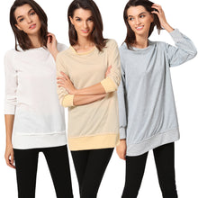 fall-fashion-womens-t-shirt-round-neck-long-sleeve-plus-size-women-clothing-solid-casual-pullover-tops-grey-white-yellow BBL