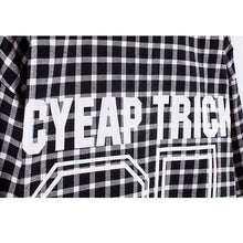 Fall Plaid Shirt Coat Women Red Black Letter Number Print Long Blouses And Shirts Women Coat Turn Down Collar Plaid Blouses