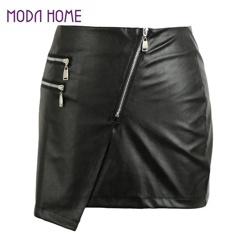 fall-sexy-women-pu-leather-skirt-front-zipper-split-ol-pencil-skirts-solidcolor-bodycon-short-mini-skirt-tight-skirt-black BBL
