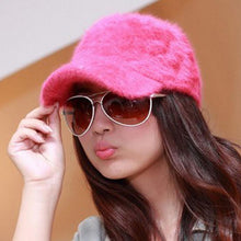 Fall Beanies Knitted Hats Rabbit Fur Cap 7 Colors Snapback Cap LadiesFashion Skullies Elegant Women Hats