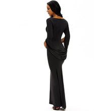 fall-women-ball-gown-party-bodycon-dress-tunique-mermaid-plunge-v-neck-cocktail-club-prom-gown-maxi-long-dress-black-white BBL