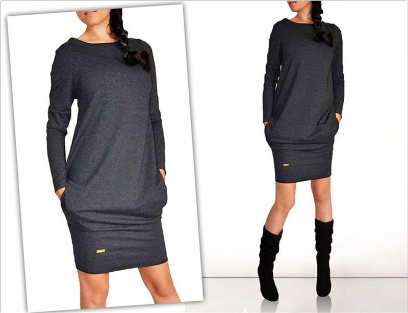Women Dress Casual Clothing Tight Party Dresses Long Sleeve Plus Size Vestidos M0015