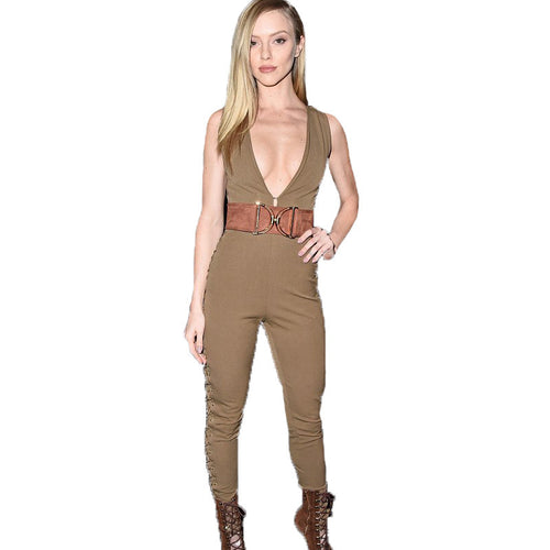 Bandage Women Jumpsuit Sexy Deep V Celebrity Rompers Womens Jumpsuit Plus Size Bodycon Jumpsuit Overalls For Women