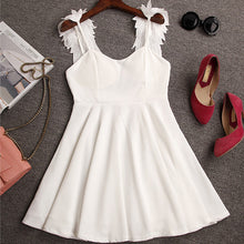 Black White Party Dress Lace Angel Wings Backless Women Dress Sexy Deep V Little Black Dress A-line Mini Dresses