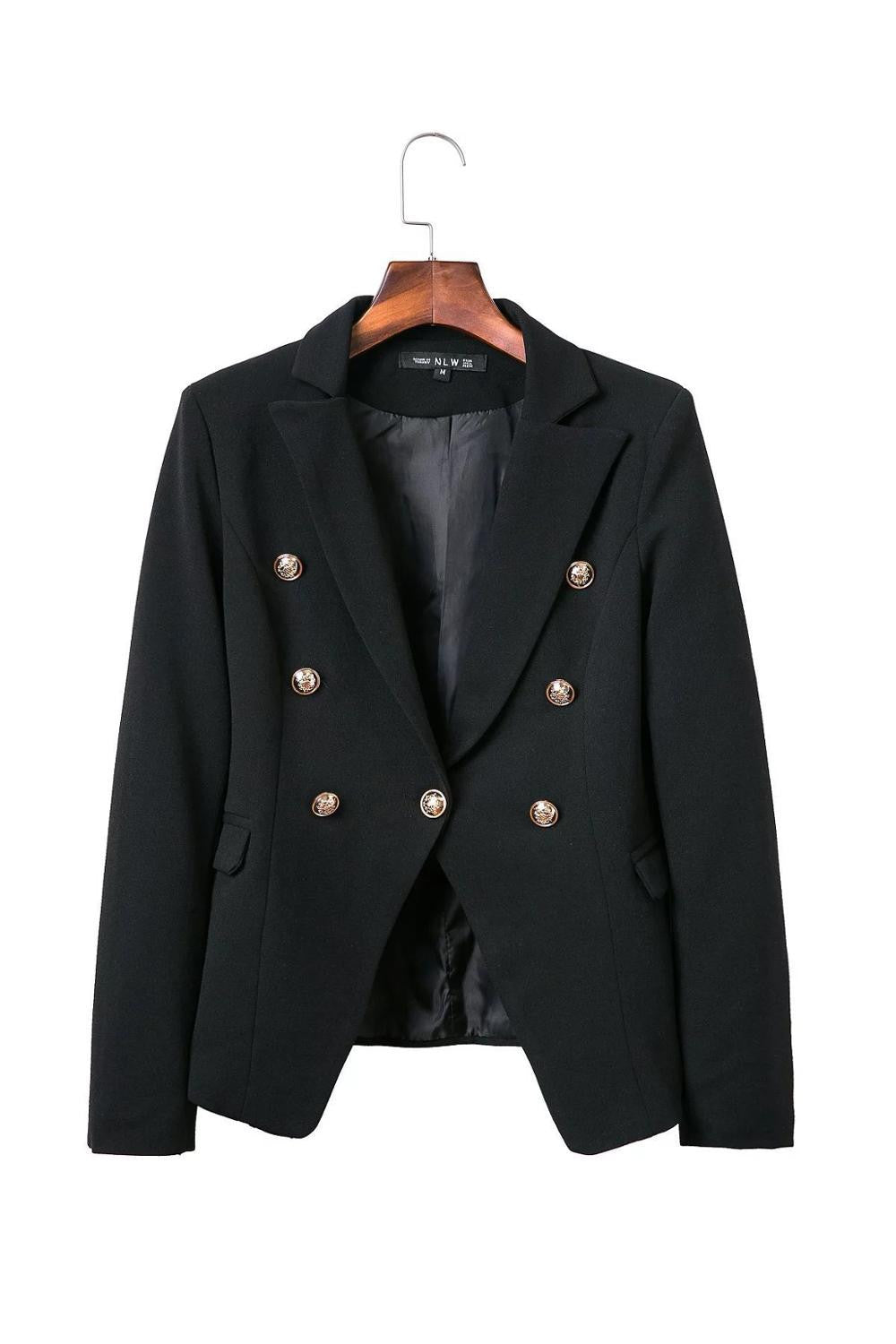 Double Breasted Women Blazers And Jackets Black White Pink Slim Casual Leisure Blazer Femme Jacket Women Work Wear