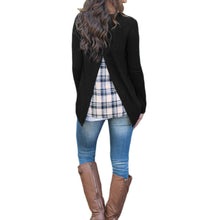 fashion-kpop-women-faux-two-piece-t-shirt-plaid-v-cutout-splicing-round-neck-tee-shirts-long-sleeve-top-black-ropa-mujer BBL