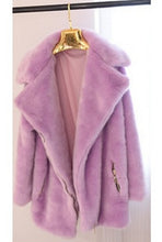Long Hairy Shaggy Long Faux Fur Coat Women Lapel Faux Mink Fur Long Coats Warm Outerwear 3 colors