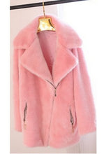 Long Hairy Shaggy Long Faux Fur Coat Women Lapel Faux Mink Fur Long Coats Warm Outerwear 3 colors