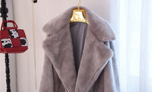 Long Hairy Shaggy Long Faux Fur Coat Women Lapel Faux Mink Fur Long Coats Warm Outerwear 3 colors