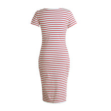 fashion-pink-dress-women-striped-midi-dress-o-neck-short-sleeve-side-slit-bodycon-dress-casual-women-clothes BBL