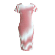 fashion-pink-dress-women-striped-midi-dress-o-neck-short-sleeve-side-slit-bodycon-dress-casual-women-clothes BBL