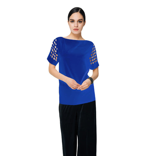 plus-size-women-t-shirt-slash-neck-hollow-out-short-sleeve-t-shirt-loose-solid-top-camisetas-mujer-blusas BBL