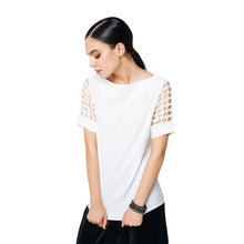 plus-size-women-t-shirt-slash-neck-hollow-out-short-sleeve-t-shirt-loose-solid-top-camisetas-mujer-blusas BBL